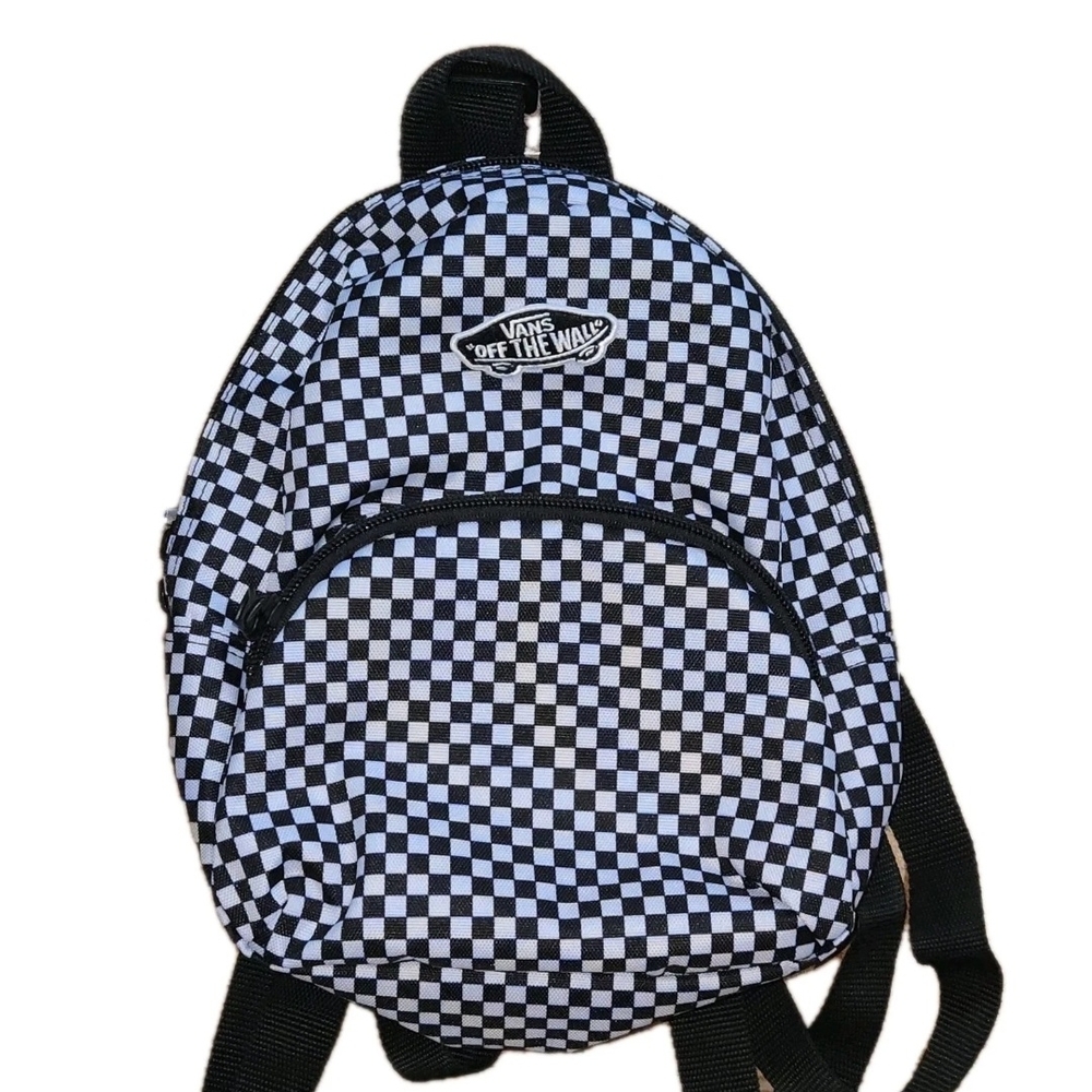 Vans Off The Wall Mini Backpack Micro Checkered Black White Adjustable EUC